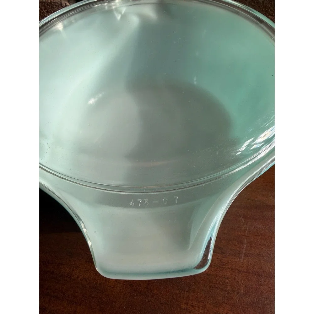 Vintage Pyrex Amish Butterprint Casserole Dishes Set, Turquoise Milk Glass